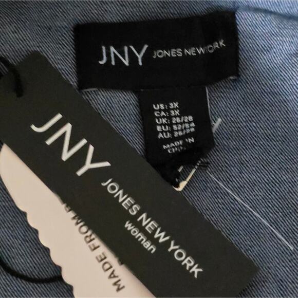 Jones new York Blue Denim Jean Jacket Plus Size 2X 3X‎ New! - Picture 8 of 8